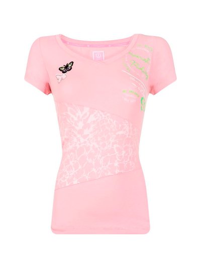 T-shirt rose à imprimé papillons pour femme Cleo - Imperial Riding