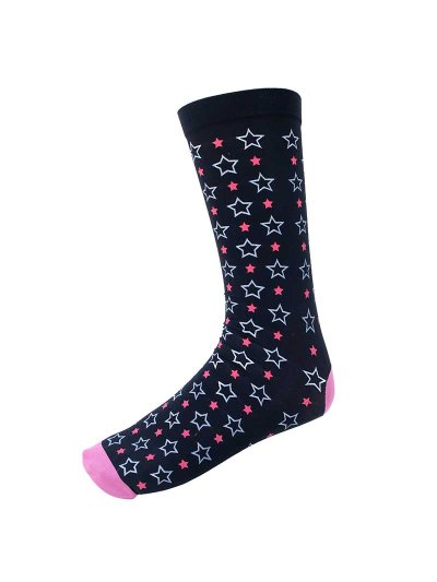 Calcetines técnicos negros con estrellas blancas y fucsia Mystic Journey - Imperial Riding