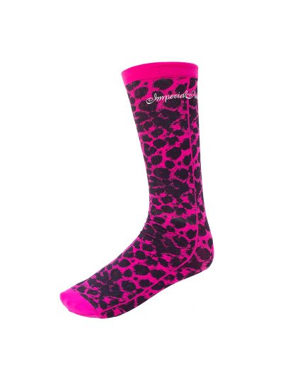 Calcetines técnicos con estampado animal print fucsia y negro - Imperial Riding