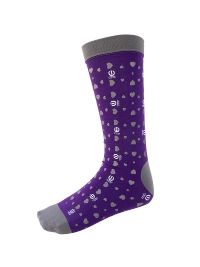 Calcetines técnicos morados con corazones My sweetheart - Imperial Riding