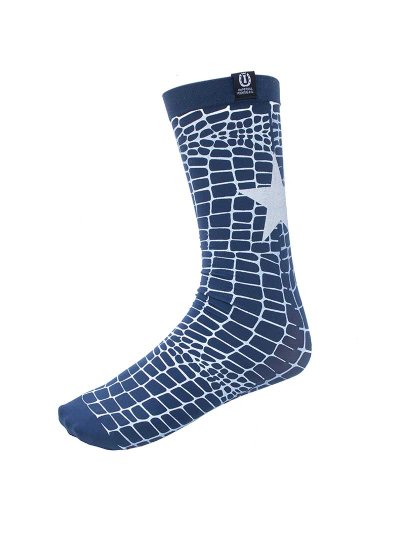 Calcetines técnicos azul marino con animal print blanco Adventure - Imperial Riding