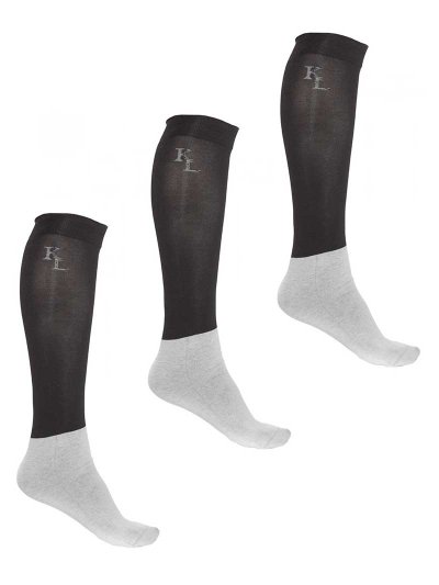 Pack de 3 pares de calcetines finos para competición negros - Kingsland Classic