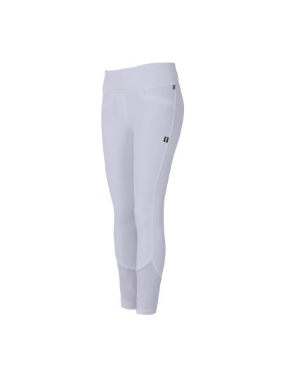 Pantalones pull-on blancos con cinturón ancha y elástica y grip de silicona en las rodillas Katja - Kingsland