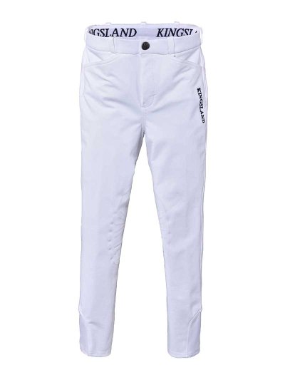 Pantalones de competición blancos (grip rodilla) junior unisex - Ken - Kingsland Classic