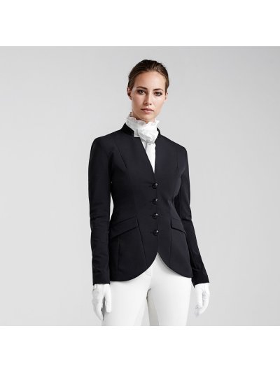Americana de competición negra con cuello de ante y brillantes para mujer - Fairen - Kingsland Classic Master