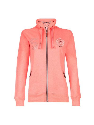 Zipped sweatshirt in intense orange for woman – Heidy - La Valencio