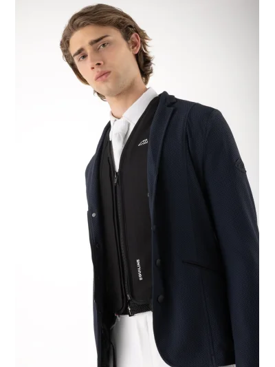 Chaqueta de competición perforada azul marino para hombre EQCARGIAC - Equiline - imagen 2