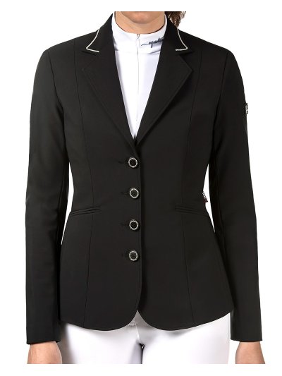Veste de compétition noire avec boutons de brillants pour femme Dorthy - Equiline