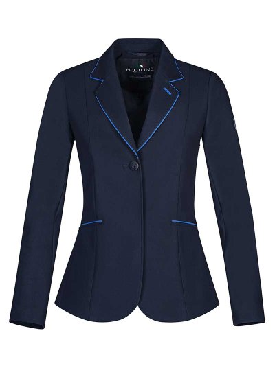 Veste de compétition bleu marine avec passepoils bleue eléctrico pour femme Chromite - Equiline