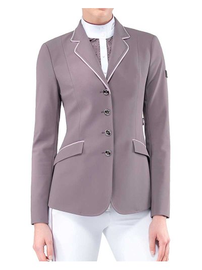 Veste de compétition en tonalidad mauve avec passepoils en tonos rose pour femme Elissa - Equiline