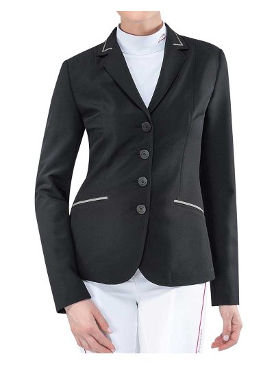 Veste de compétition noire avec détails en grise pour femme Chastity - Equiline
