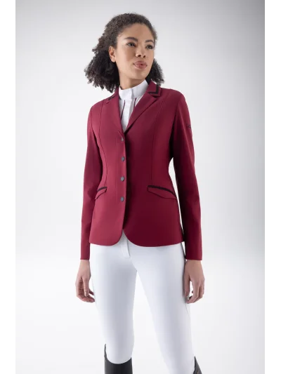 Chaqueta de concurso roja (Alpine Plum) compatible con airbag para mujer EQCAT - Equiline - imagen 2