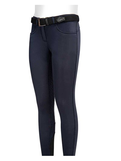 Pantalons d'hiver bleu marine à paillettes (grip à fond intégral) pour fille Ariel - Equiline