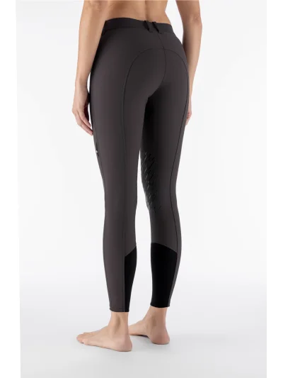Pantalones de montar marrón oscuro (Coffee Bean) de cintura estándar con grip en rodilla para mujer EQCORNEK - Equiline - imagen 2