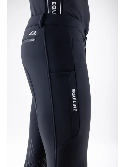 Pantalones de montar de invierno azul marino con grip en rodilla para hombre EQCHERAK - Equiline - imagen 2