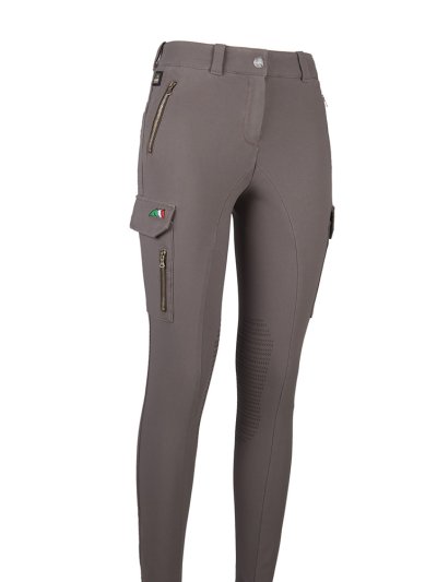 Pantalones de montar estilo cargo color marron (grip rodilla) para mujer Charlize - Equiline