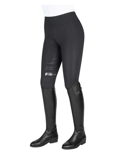 Mallas negras con cintura ancha alta (grip rodilla) para mujer Lexy - Equiline