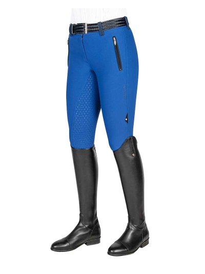 Pantalons d'équitation bleu royal (grip à fond intégral) pour femme Prue - Equiline
