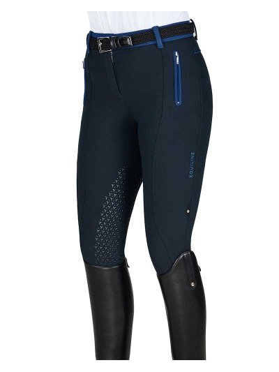 Pantalons bleu marine et eléctrico (grip genou et cuisse) pour femme Asmira - Equiline