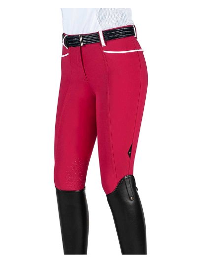 Fuchsia and white (knee grip) riding pants for women – Julie - Equiline