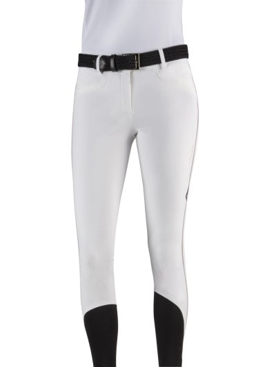 Women’s trousers with knee grip White color Ethereal model - Equiline
