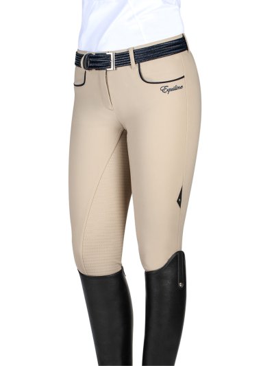 Pantalons d'hiver beige (grip à fond intégral) pour femme Peony - Equiline