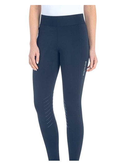 Mallas de montar a caballo azul marino (grip rodilla) para mujer Carolac/Chrolac - Equiline