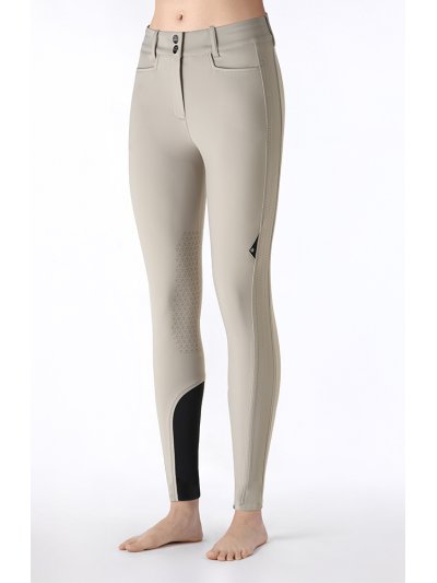 Beige high-waist riding breeches (knee grip) for women Endrakh - Equiline