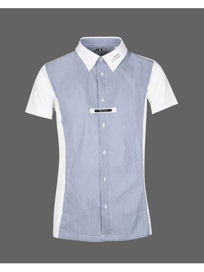 Camisa de concurso a rayas azul marino y blanco para hombre Farel - Equiline
