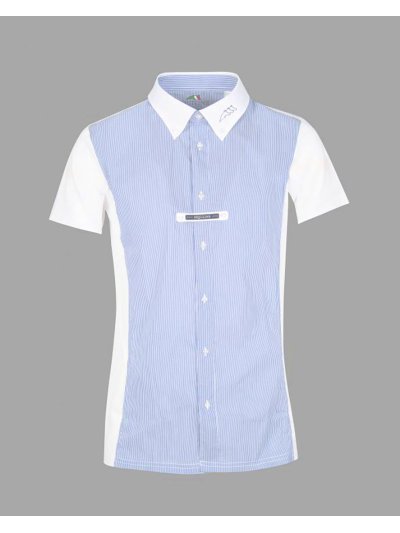 Camisa de concurso a rayas azul claro y blanco para hombre Farel - Equiline