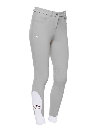 Light Grey Riding Pants with Pockets (Knee Grip) for Girls - Cavalleria Toscana