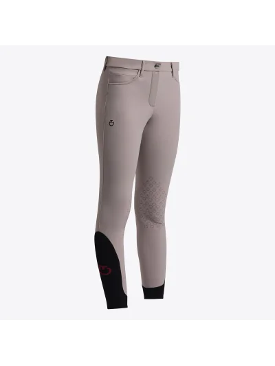 Pantalones de montar rosa palo (Cipria) con grip en rodilla para niña - Cavalleria Toscana