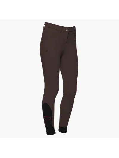 Pantalones de montar marrón oscuro (Espresso) con grip en rodilla para niña - Cavalleria Toscana