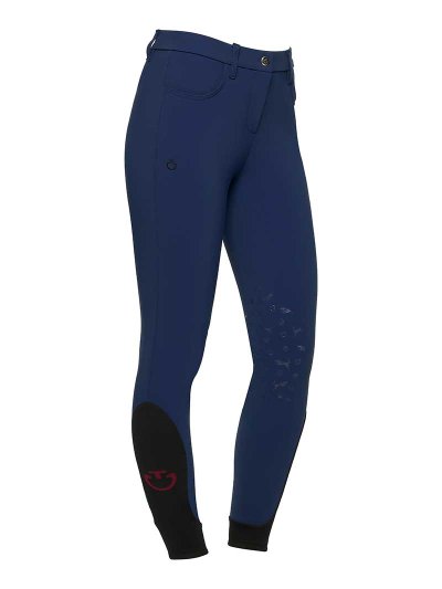Navy Blue Riding Breeches with Knee Grip for Girls - Cavalleria Toscana