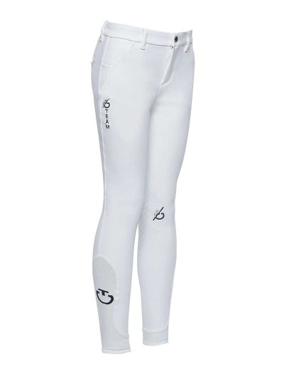 White Riding Pants (Knee Grip) for Girls CT Team - Cavalleria Toscana