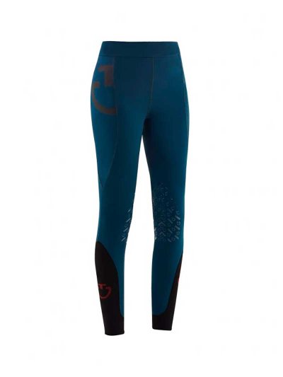 Mallas de cintura alta azul verdoso (grip rodilla) para mujer - Cavalleria Toscana