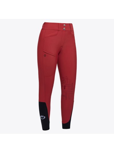 Pantalons rouge de taille haute (grip aux genoux) pour femme Academy - Cavalleria Toscana