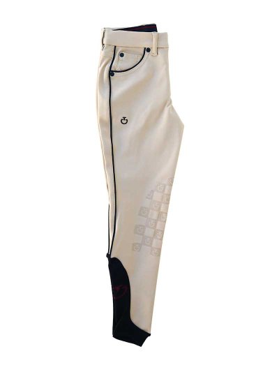Beige riding pants with black trim (knee grip) junior unisex - Cavalleria Toscana