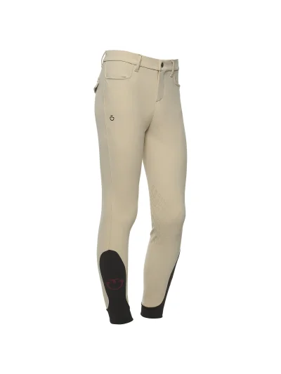 Beige knee-grip riding breeches with pockets for boys - Cavalleria Toscana