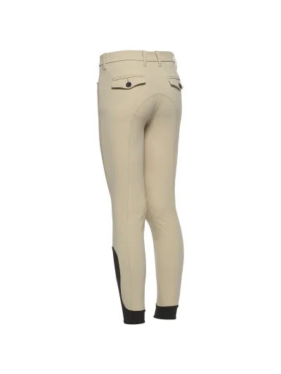 Beige knee-grip riding breeches with pockets for boys - Cavalleria Toscana - imagen 3