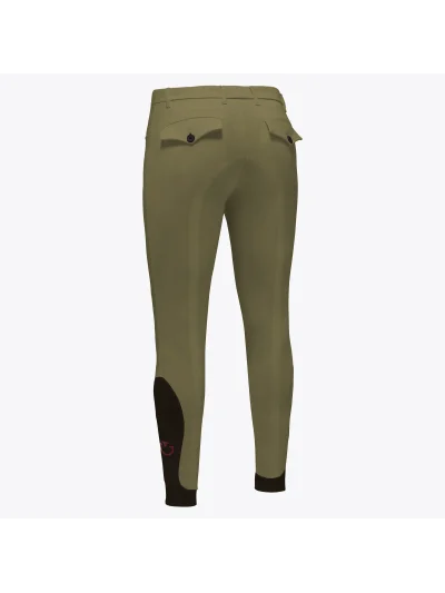 Pantalones de montar verde oliva (Winter Moss) con grip transparente en rodilla para hombre - Cavalleria Toscana - imagen 2