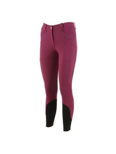 Pantalons d'équitation prune (grip aux genoux) pour femme Giaiak - Equiline