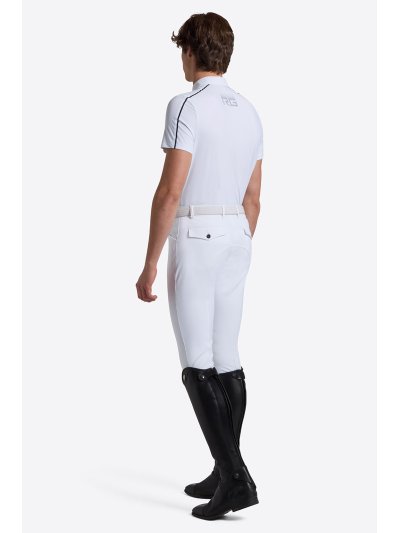 Polo técnico de manga corta blanco con botones e inserciones en los hombros para hombre - RG - imagen 2