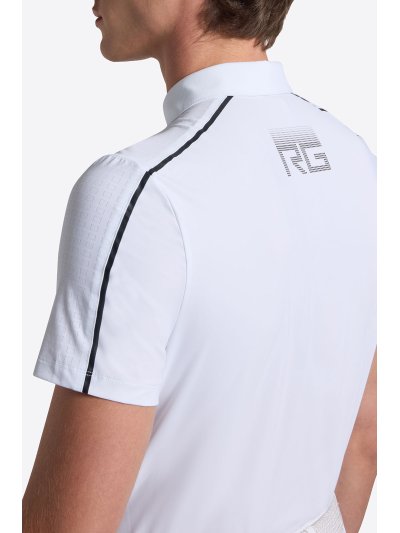 Polo técnico de manga corta blanco con botones e inserciones en los hombros para hombre - RG - imagen 3