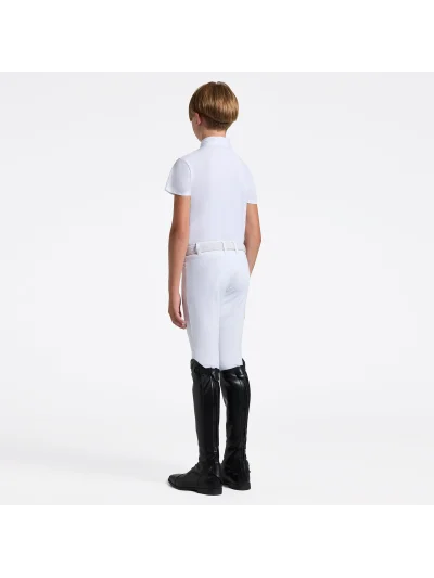 Polo de manga corta blanco con el logo superior derecha para niño - Cavalleria Toscana - imagen 3