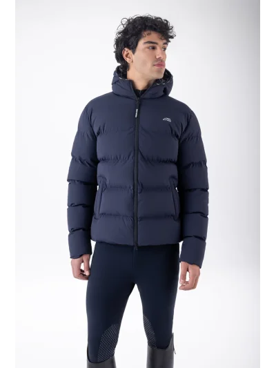 Plumífero con capucha azul marino para hombre EQCAN - Equiline