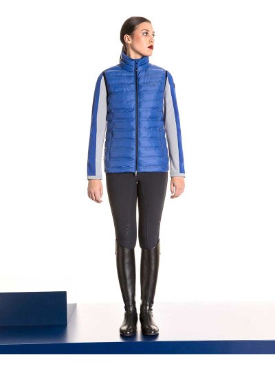 Gilet matelassé bleu à col haut pour femme Ambra - Equiline
