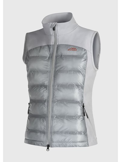 Gilet matelassé en gris clair avec el logo orange -Elifre - Equiline