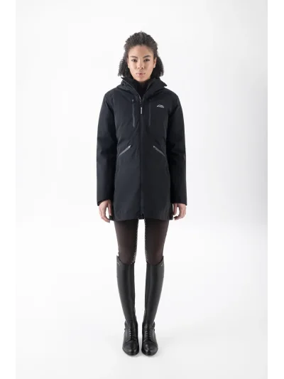 Chaqueta impermeable larga 3 en 1 negra para mujer EQCROOF - Equiline - imagen 2
