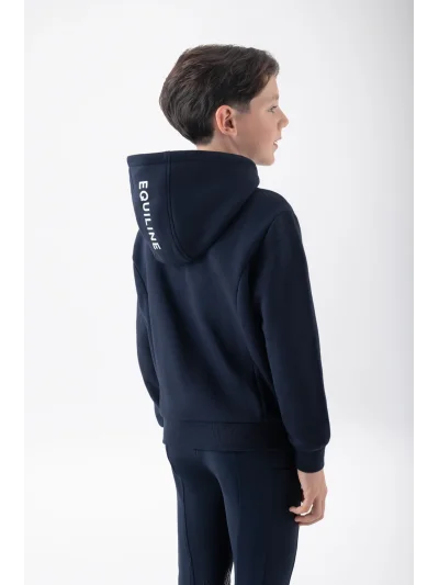 Sudadera con capucha y cremallera azul marino junior EQCOOD - Equiline - imagen 3